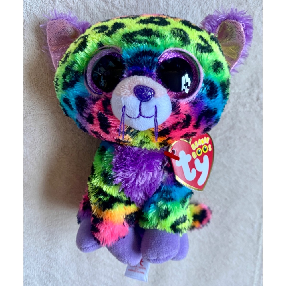 TY Beanie Boo TRIXIE the Colorful Spotted Leopard 🐆, 2015, Rare, NWT